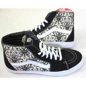 Vans Men's Sk8-Hi Skull Tapestry Black Bone White Canvas Suede shoes Sizes NIB